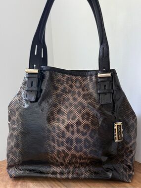 JIMMY CHOO Bea Python Print Coated Canvas Shoulder Tote Bag Mob Wife Aesthetics